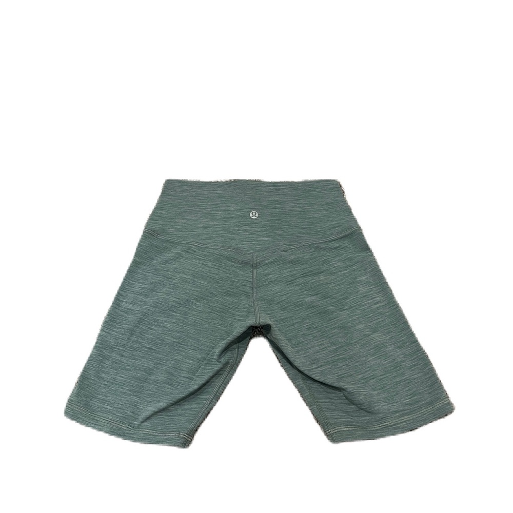 HEATHER GREEN LULULEMON BIKER SHORTS